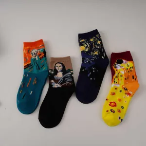 جوارب برسوم كرتونية مضحكة Socks Funny Cotton Mid Tube Movie Socks