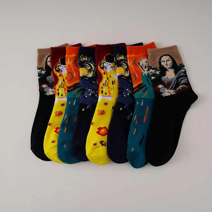 جوارب برسوم كرتونية مضحكة Socks Funny Cotton Mid Tube Movie Socks
