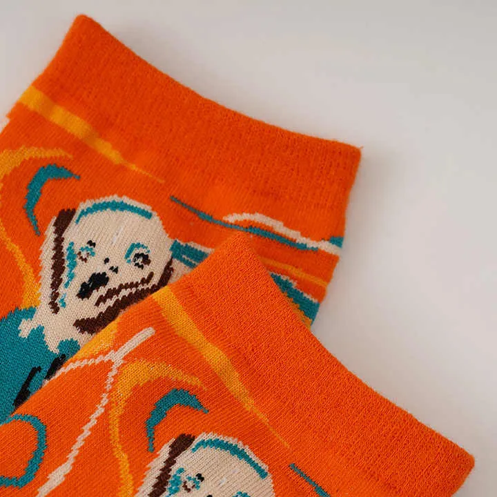 جوارب برسوم كرتونية مضحكة Socks Funny Cotton Mid Tube Movie Socks