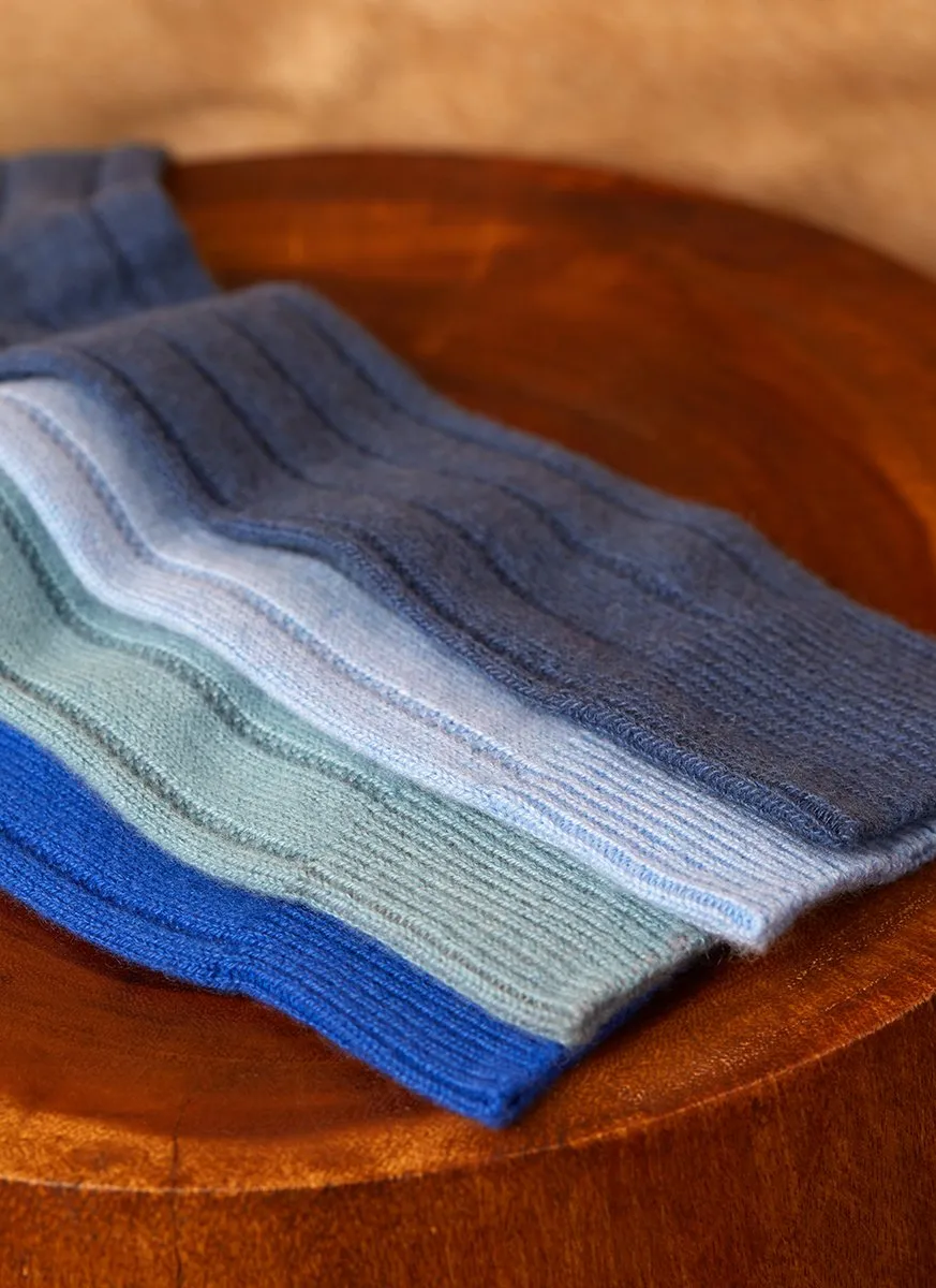 75% Cashmere Rib Sock in Royal Blue