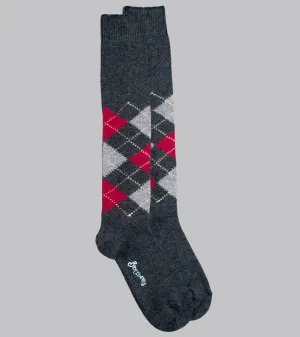 Argyle Cashmere-blend Socks Charcoal