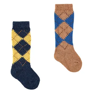 Argyle knee-high socks