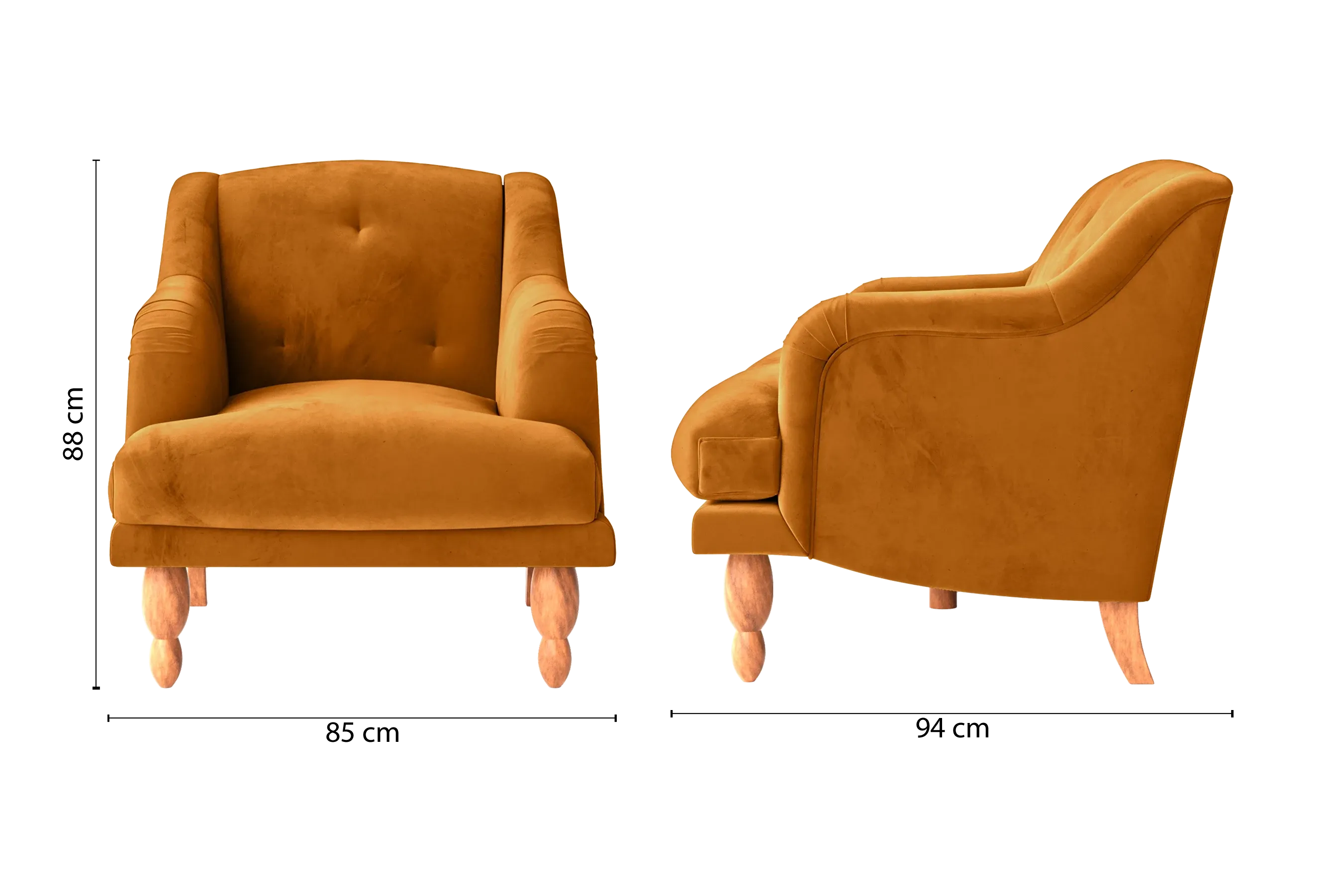 Burlington Armchair Gold Velvet