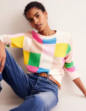 Cotton Argyle Jumper-Multi, Check