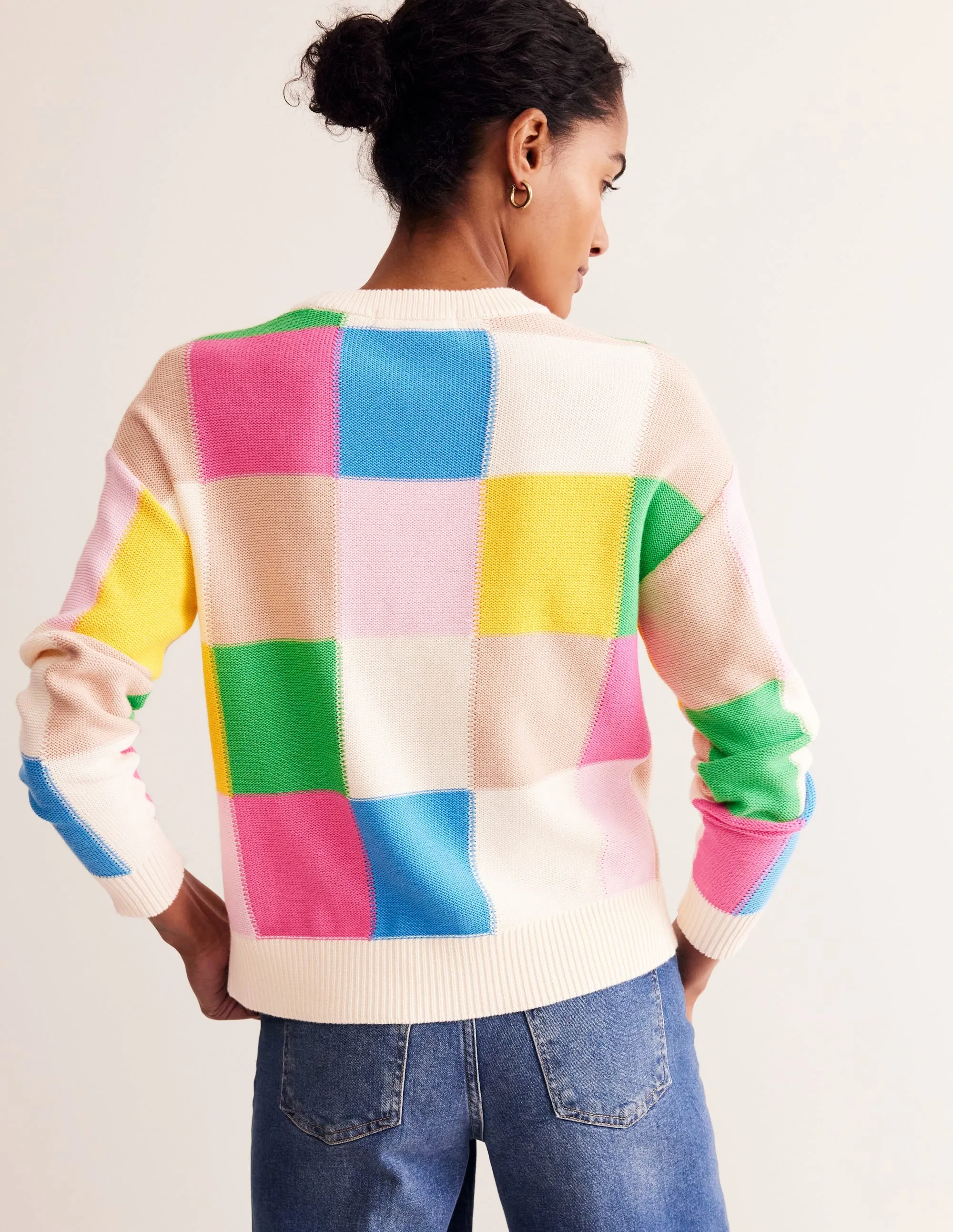 Cotton Argyle Jumper-Multi, Check