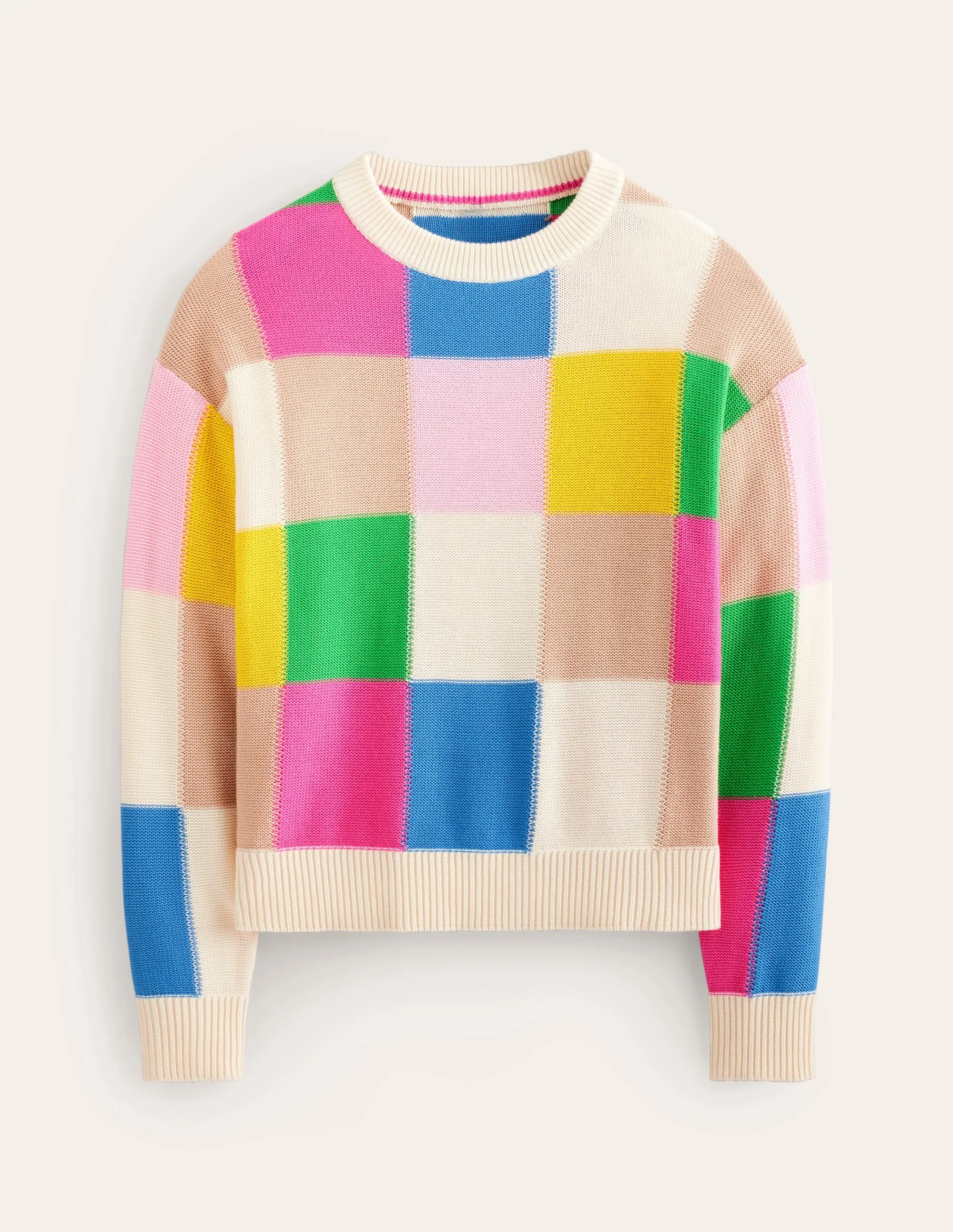 Cotton Argyle Jumper-Multi, Check