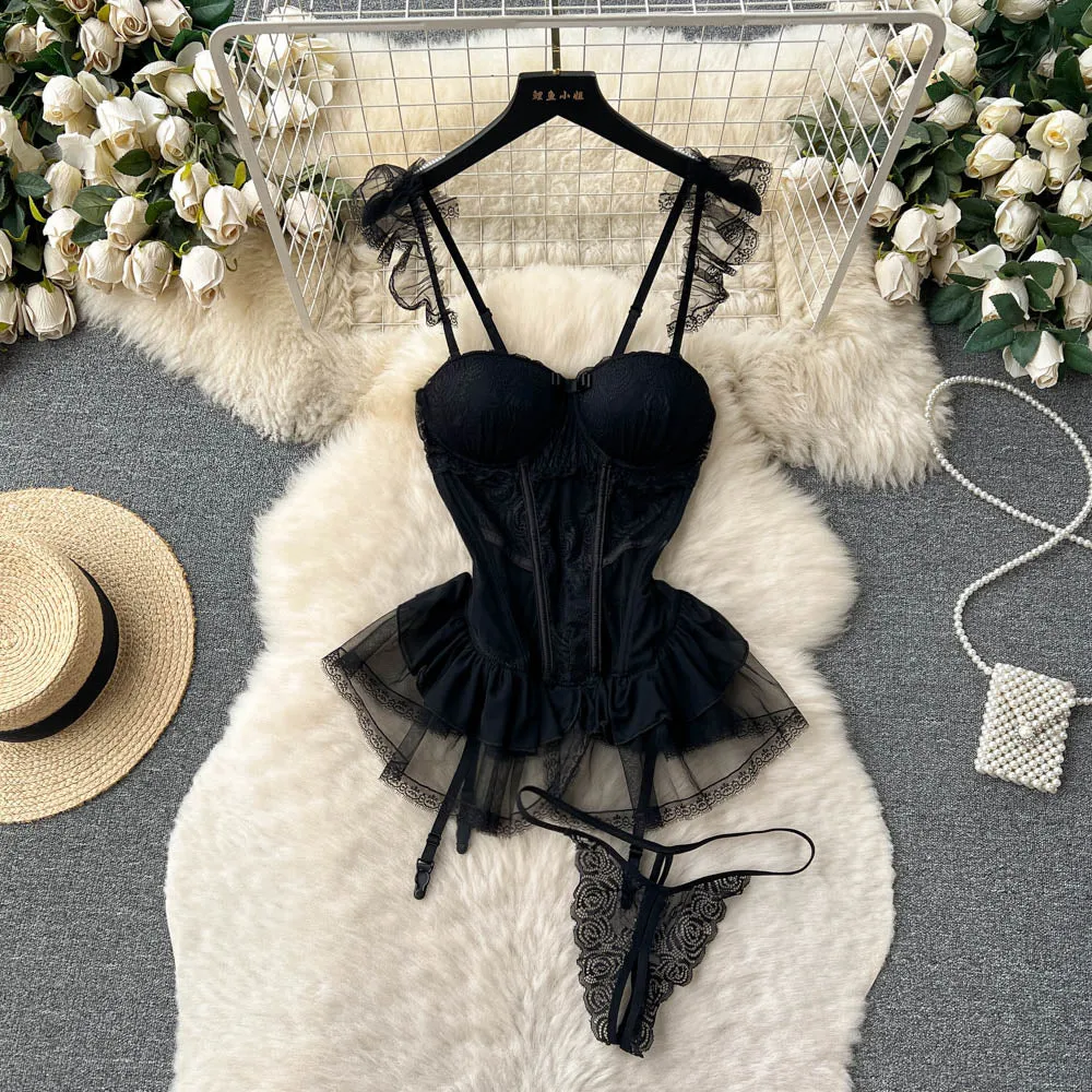 Dakota Lace Bustier Lingerie Set By Sinderella