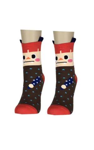 DB76107 Cute Girls Cartoon Cotton Casual Socks  (12prs Pack)