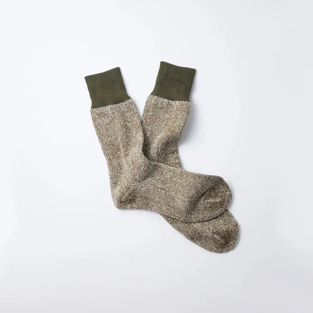 Double Face Crew Socks (Olive   Dark Khaki)