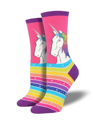 Ladies Rainbow Hair Don’t Care Graphic Socks