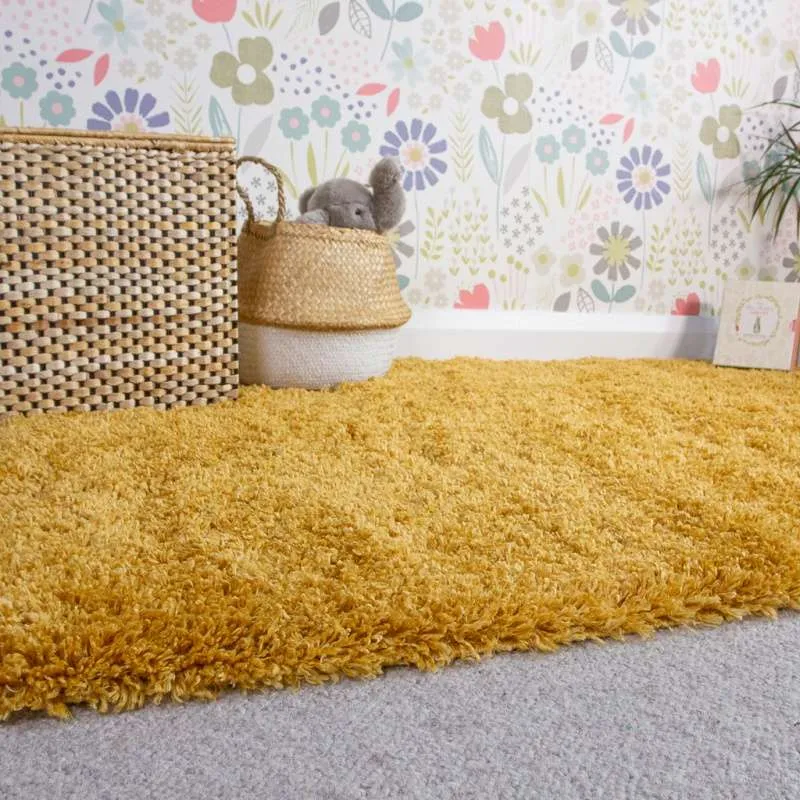 Super Soft Luxury Yellow Shaggy Rug