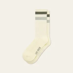 Woods Rib Stripe 2-Pack Socks (Off White   Chive Green)