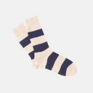 Wool Cashmere Stripes Crew Socks